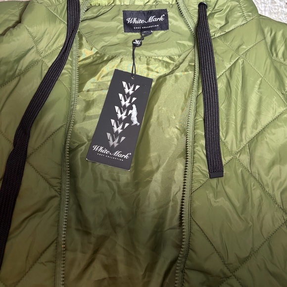 White Mark Women's Olive Green Diamond Quilted Hooded Puffer Vest. NWT Size XL - Picture 9 of 10